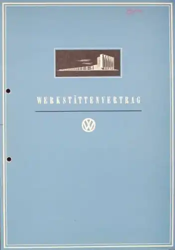 Volkswagen Werkstättenvertrag 1957 Thiel - Paderborn (4981)