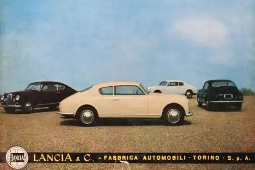 Lancia Aurelia Gran Turismo 2500 Modellprogramm 1957 Automobilprospekt (5968)
