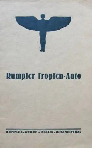 Rumpler Tropfenwagen Modellprogramm 1922 Original Automobilprospekt (4599)