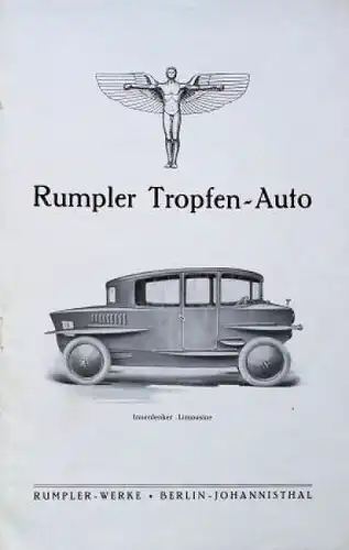 Rumpler Tropfenwagen Modellprogramm 1922 Original Automobilprospekt (4599)