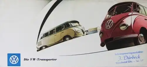 Volkswagen T1 Transporter Modellprogramm 1956 Reuters-Motive Automobilprospekt (2947)