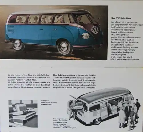 Volkswagen T1 Transporter Modellprogramm 1956 Reuters-Motive Automobilprospekt (2947)