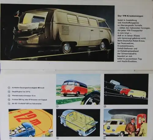 Volkswagen T1 Transporter Modellprogramm 1956 Reuters-Motive Automobilprospekt (2947)
