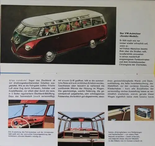 Volkswagen T1 Transporter Modellprogramm 1956 Reuters-Motive Automobilprospekt (2947)