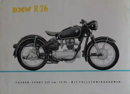 BMW R 26 Modellprogramm 1956 Motorradprospekt (3757)