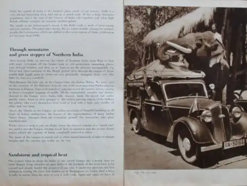 DKW 20 HP Modellprogramm 1937 "With three DKW through India" Automobilprospekt (7726)