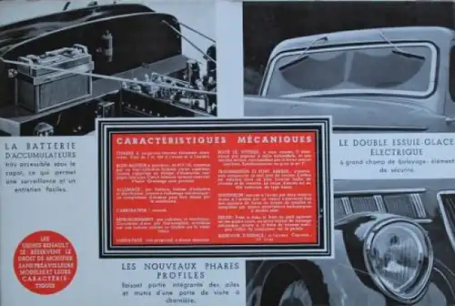 Renault Vivastella 6 Zylinder Modellprogramm 1938 Automobilprospekt-Mappe (7741)