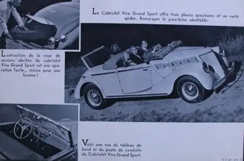Renault Vivastella 6 Zylinder Modellprogramm 1938 Automobilprospekt-Mappe (7741)