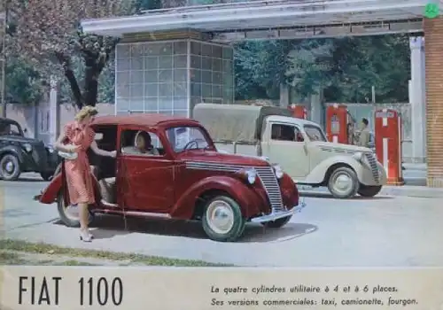 Fiat 1100 Modellprogramm 1939 Automobilprospekt (7773)