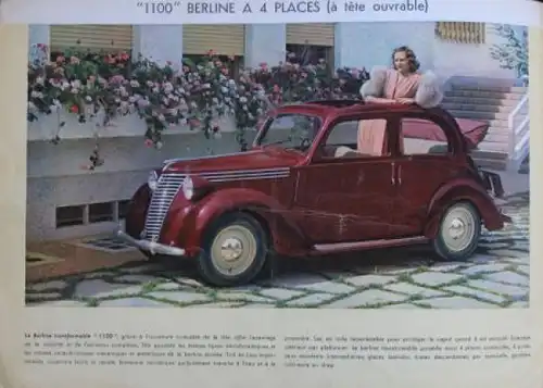 Fiat 1100 Modellprogramm 1939 Automobilprospekt (7773)