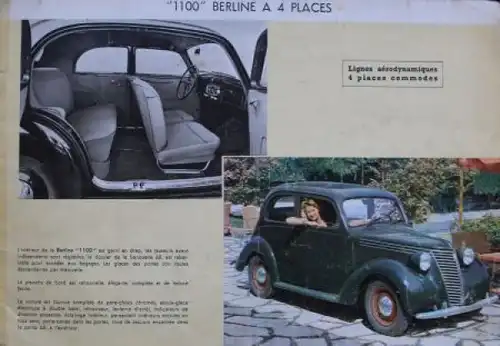 Fiat 1100 Modellprogramm 1939 Automobilprospekt (7773)