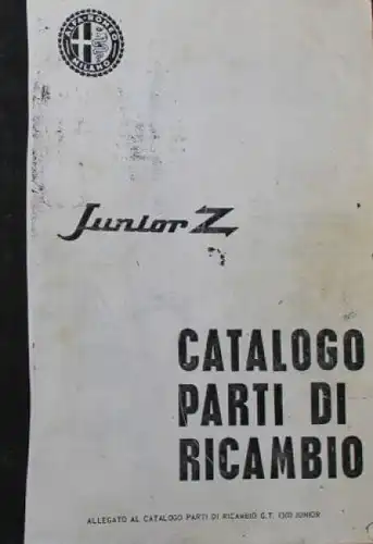 Alfa Romeo Zagato Junior Z 1969 Ersatzteilkatalog (7795)