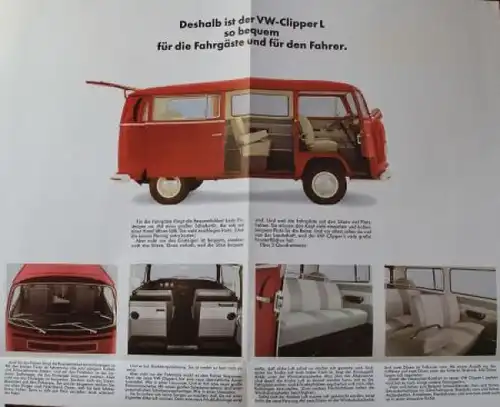 Volkswagen T2 Transporter Modellprogramm 1967 "All diese Leute sitzen in einem VW" Automobilprospekt (7803)