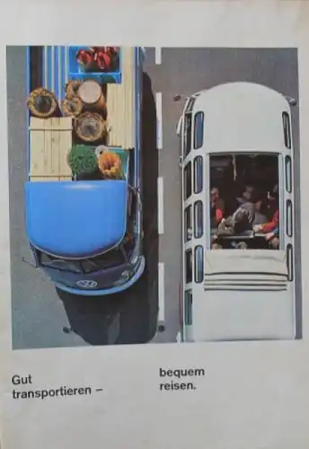 Volkswagen T1 Transporter Modellprogramm 1966 "Gut transportiert, bequem reisen" Automobilprospekt (7808)