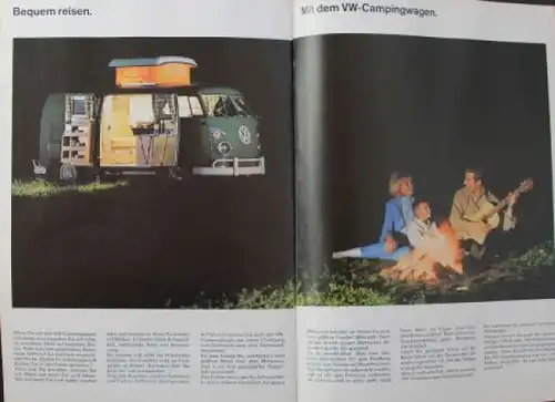 Volkswagen T1 Transporter Modellprogramm 1966 "Gut transportiert, bequem reisen" Automobilprospekt (7808)