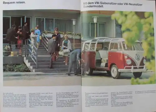 Volkswagen T1 Transporter Modellprogramm 1966 "Gut transportiert, bequem reisen" Automobilprospekt (7808)