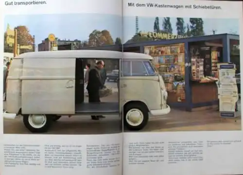 Volkswagen T1 Transporter Modellprogramm 1966 "Gut transportiert, bequem reisen" Automobilprospekt (7808)