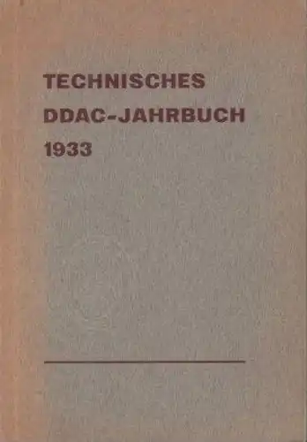 "Technisches DDAC-Jahrbuch 1933" Fahrzeugtechnik 1933 (9843)