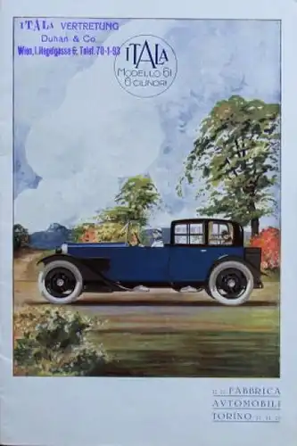 Itala 61 Modellprogramm 1926 Automobilprospekt (7920)