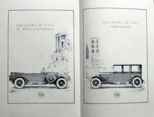 Itala 61 Modellprogramm 1926 Automobilprospekt (7920)