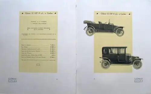 Clement-Bayard Automobile Modellprogramm 1912 Automobilprospekt (7932)