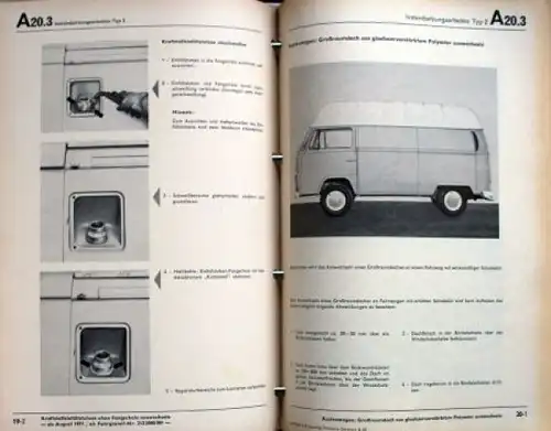 Volkswagen T2 Transporter "Aufbau - Instandsetzungsarbeiten" 1969 Werkstatt-Handbuch im original VW-Ordner (7964)