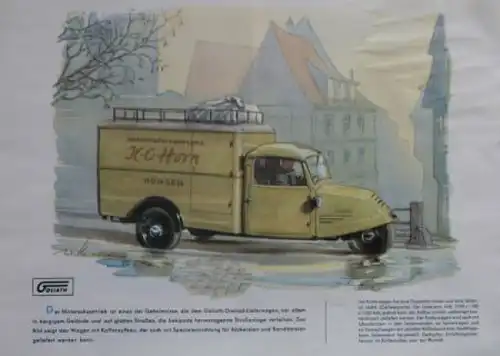 Goliath Dreiradwagen Modellprogramm 1953 "3 Räder helfen verdienen" Automobilprospekt (7991)