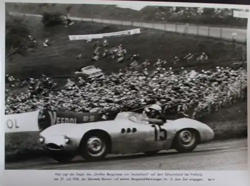 Borgward Hansa 1500 Rennsportwagen mit Joakim Bonnier "Großen Bergpreis von Deutschland" 1958 Werksfoto (8388)