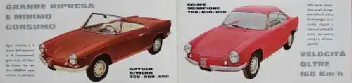 Abarth Spider und Coupe Modellprogramm 1959 Automobilprospekt (7407)