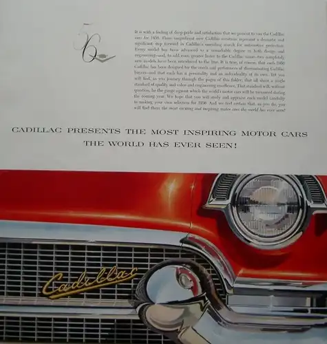 Cadillac Modellprogramm 1956 Automobilprospekt (7784)