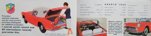 Abarth 1600 Cabriolet Modellprogramm 1963 Automobilprospekt (8298)