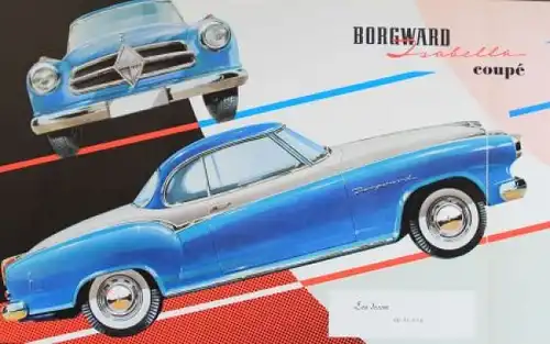 Borgward Isabella Coupe Modellprogramm 1956 Automobilprospekt (1499)