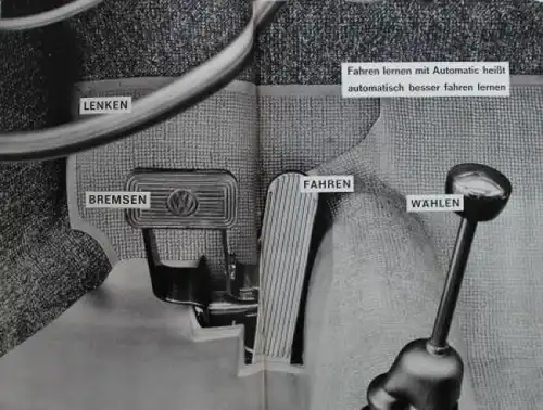 Volkswagen Käfer Modellprogramm 1968 "Fahren lernen mit Automatic" Automobilprospekt (7337)