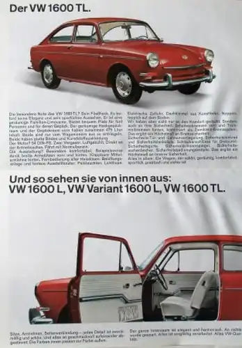 Volkswagen Käfer Modellprogramm 1968 + Preisliste Automobilprospekt (7940)