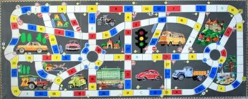 Spika "Wer hat Vorfahrt" 1955 Verkehrs-Brettspiel in Originalkarton (8935)