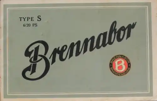 Brennabor Typ S 6/20 PS Modellprogramm 1924 Automobilprospekt (8259)