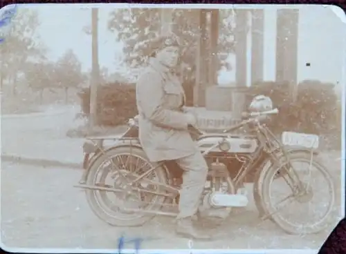 BSA 16 HP Motorrad 1927 Burg Kreuzenstein Originalfoto (8188)