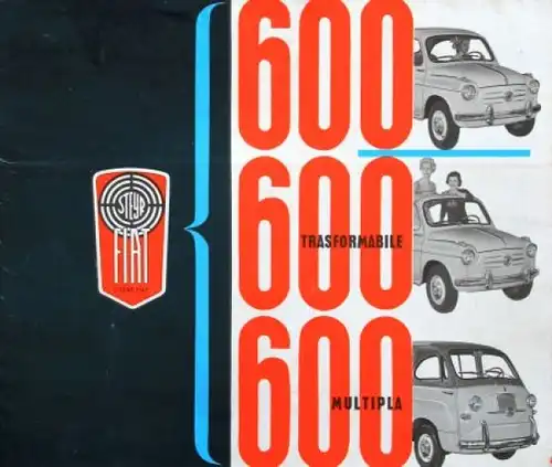 Steyr Fiat 600 Trasformabile Multipla Modellprogramm 1958 Automobilprospekt (4009)