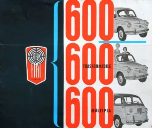Steyr Fiat 600 Trasformabile Multipla Modellprogramm 1958 Automobilprospekt (4009)