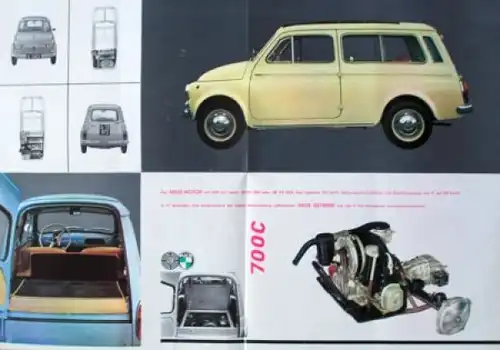 Steyr Puch 700 C Kombiwagen Modellprogramm 1960 Automobilprospekt (7258)