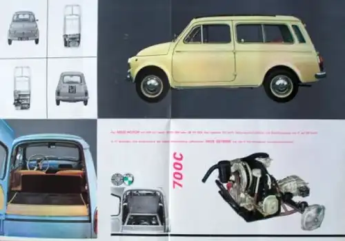 Steyr-Puch 700 C Kombiwagen Modellprogramm 1960 Automobilprospekt (7258)