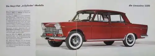 Steyr Fiat 1800 B 2300 Modellprogramm 1962 Automobilprospekt (9088)