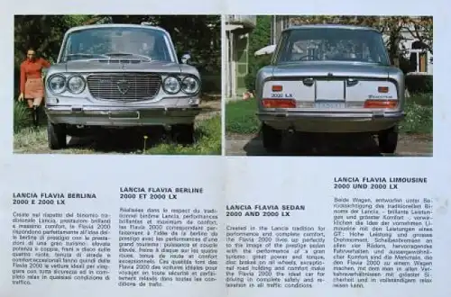 Lancia Flavia 2000 Modellprogramm 1969 Automobilprospekt (0918)