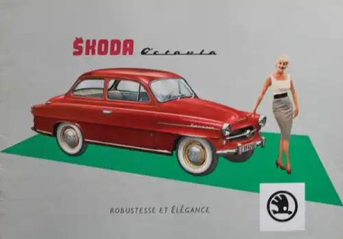 Skoda Octavia Modellprogramm 1957 Automobilprospekt (4702)