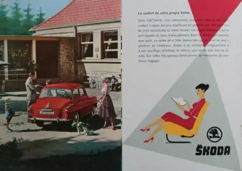 Skoda Octavia Modellprogramm 1957 Automobilprospekt (4702)