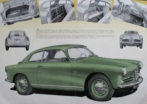 Alfa Romeo Giulietta Sprint Coupe Modellprogramm 1955 Automobilprospekt (1855)