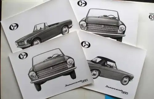 Innocenti 950 Austin A 48  Modellprogramme 1960 Pressemappe mit 2 Prospekten + Fotos (1106)