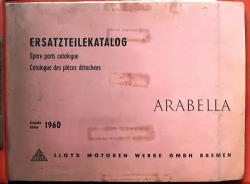 Lloyd Arabella Ersatzteilkatalog 1960 in Originalordner (0073)
