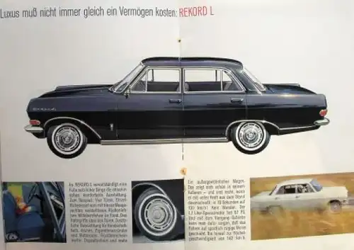 Opel Rekord Kadett Modellprogramm 1965 Automobilprospekt-Mappe (1410)