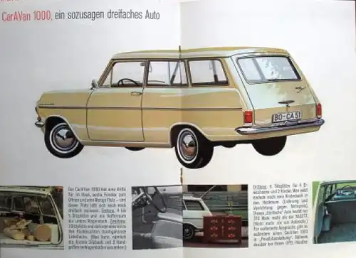 Opel Rekord Kadett Modellprogramm 1965 Automobilprospekt-Mappe (1410)